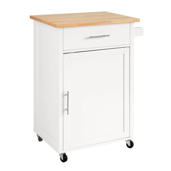 SoBuy Keittiökärry pyörillä luonnonvalkoinen FKW102-WN