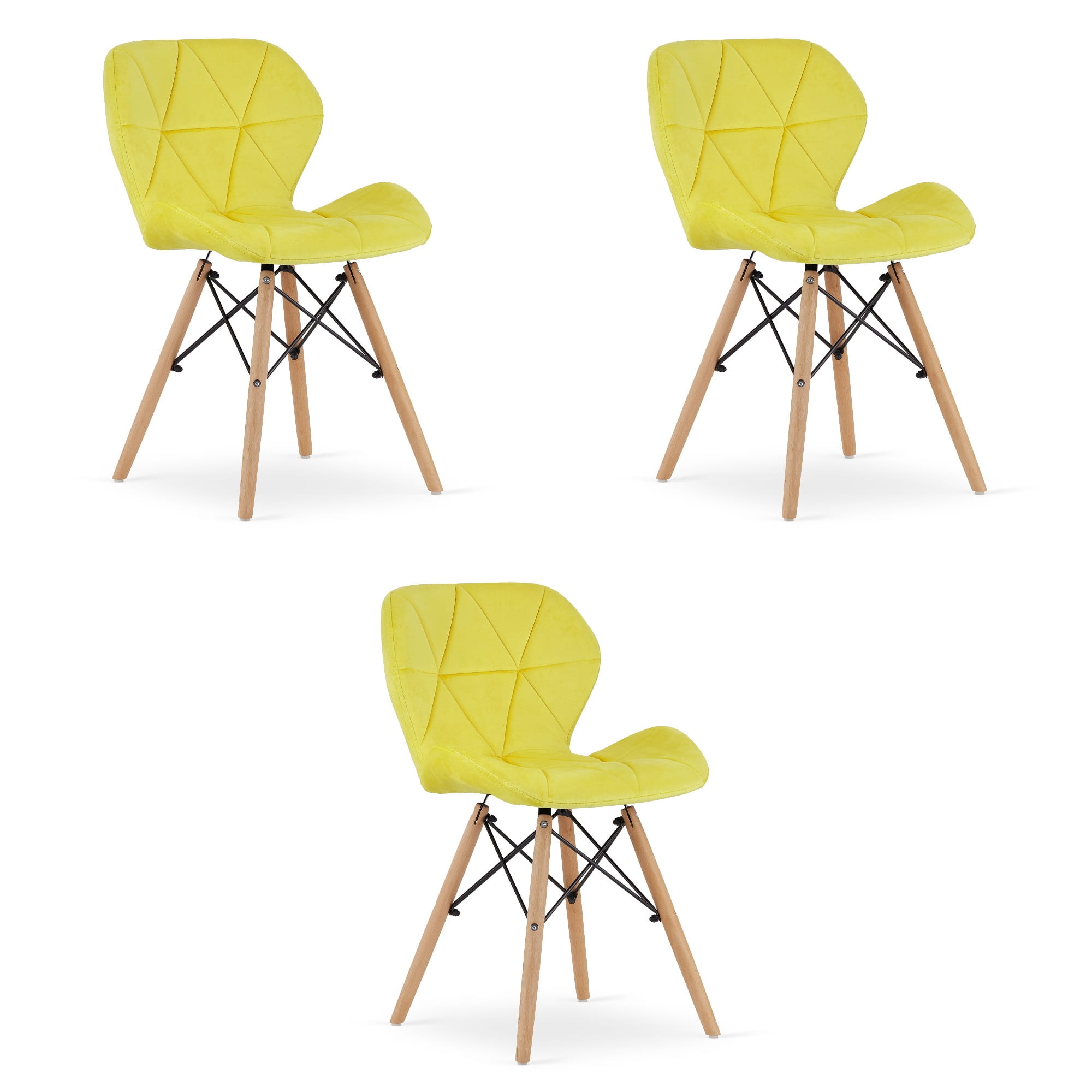 LAGO samettituoli, keltainen (3 kpl)