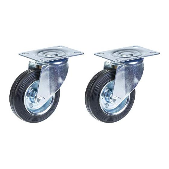 100mm 4" kumirengas, kääntyvä, vahva 180kg kantavuus, 2 kpl:n sarja.