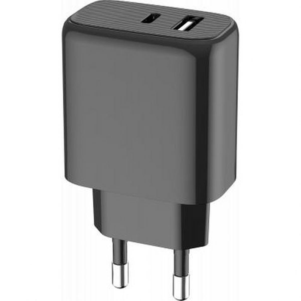 Kaksi Seinälaturi USB A+C 40W (15+25W) Power Delivery