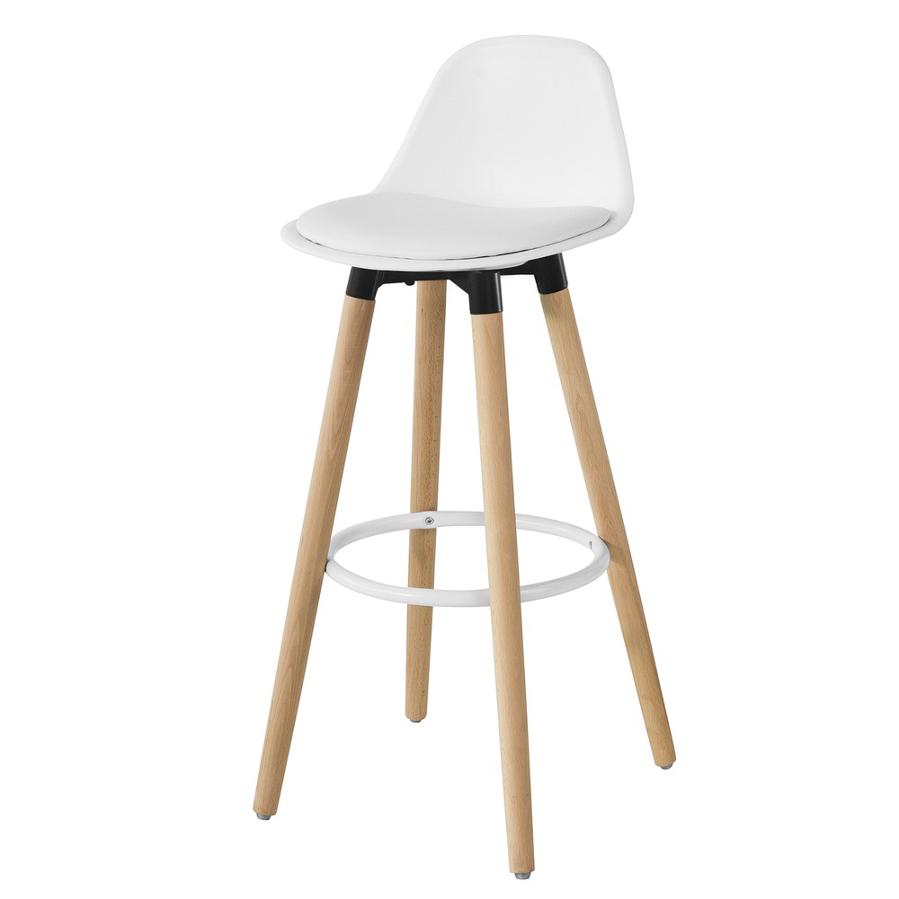 SoBuy Baarijakkara pyökkipuusta ja metallista valkoinen 70 cm FST70-W
