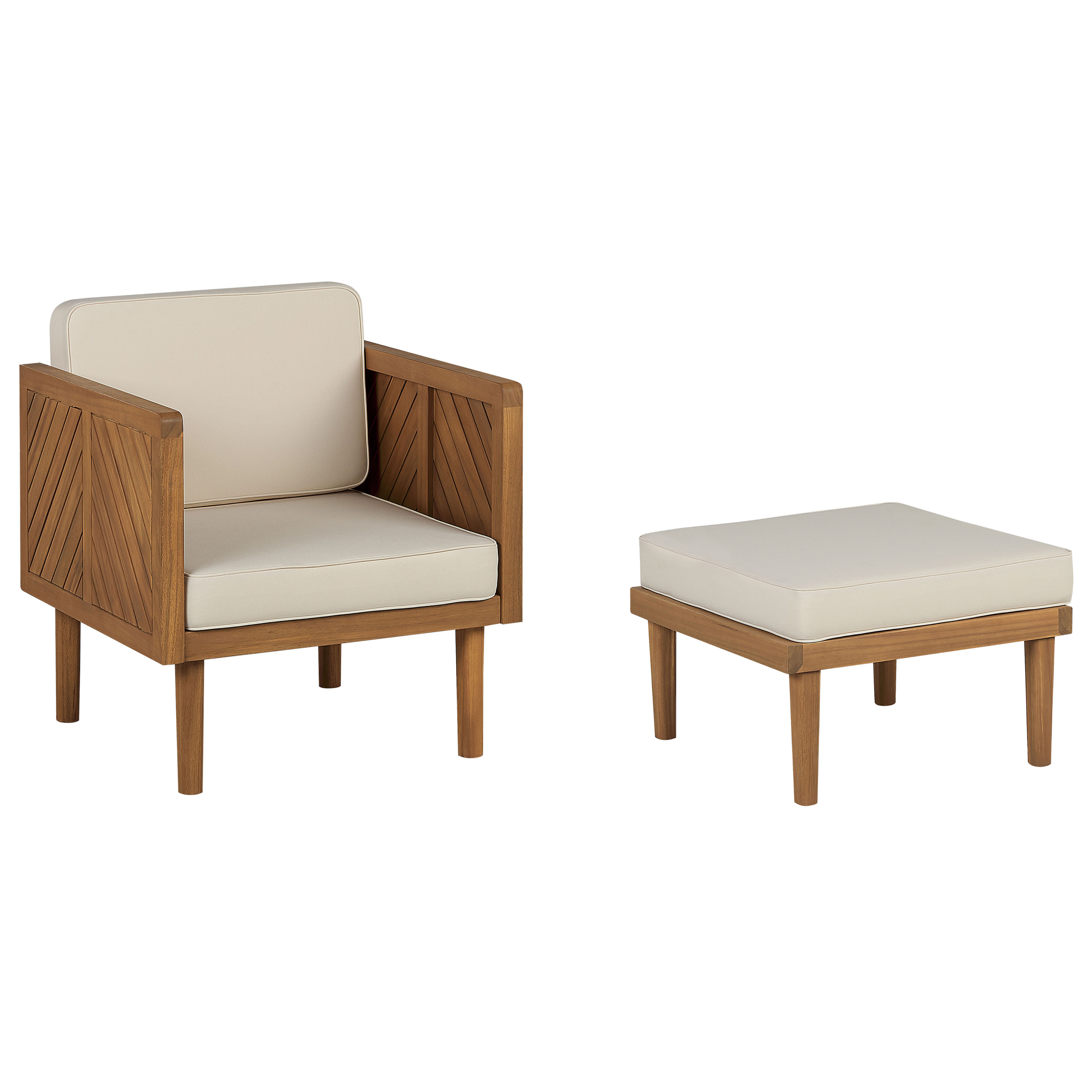 Ulkonojatuoli ja rahi BARATTI akaasia Ruskea