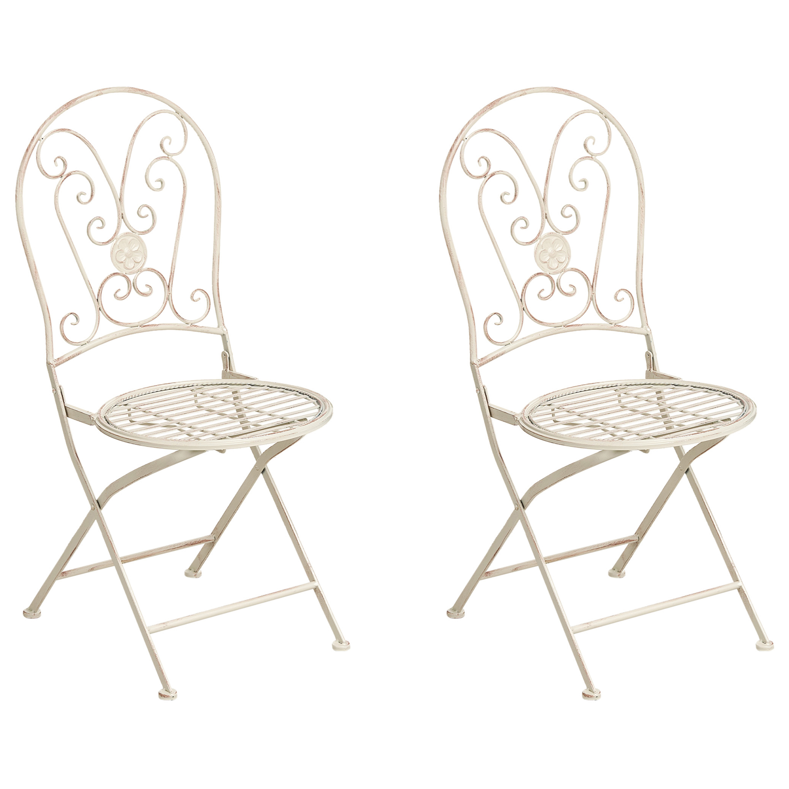 Puutarhatuolisetti 2 kpl COGGIA  kokoontaitettava metalli Vaaleanbeige