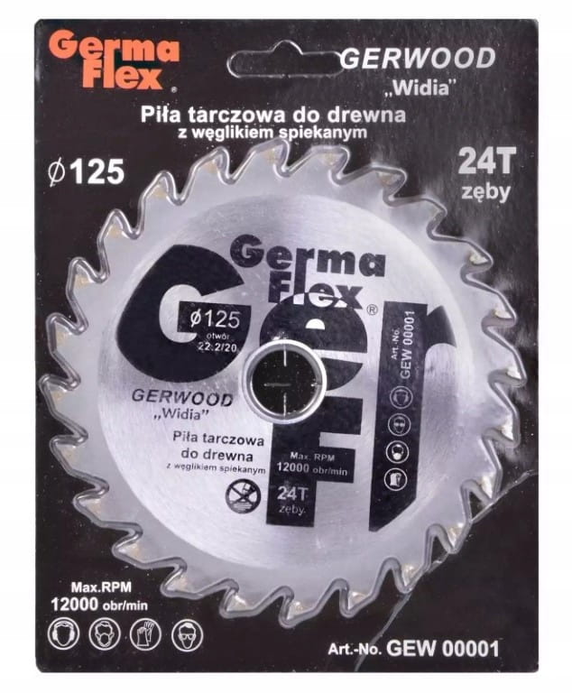 Puun katkaisulevy 125x22,2mm 24t kovametalli