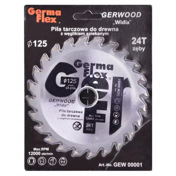 Puun katkaisulevy 125x22,2mm 24t kovametalli