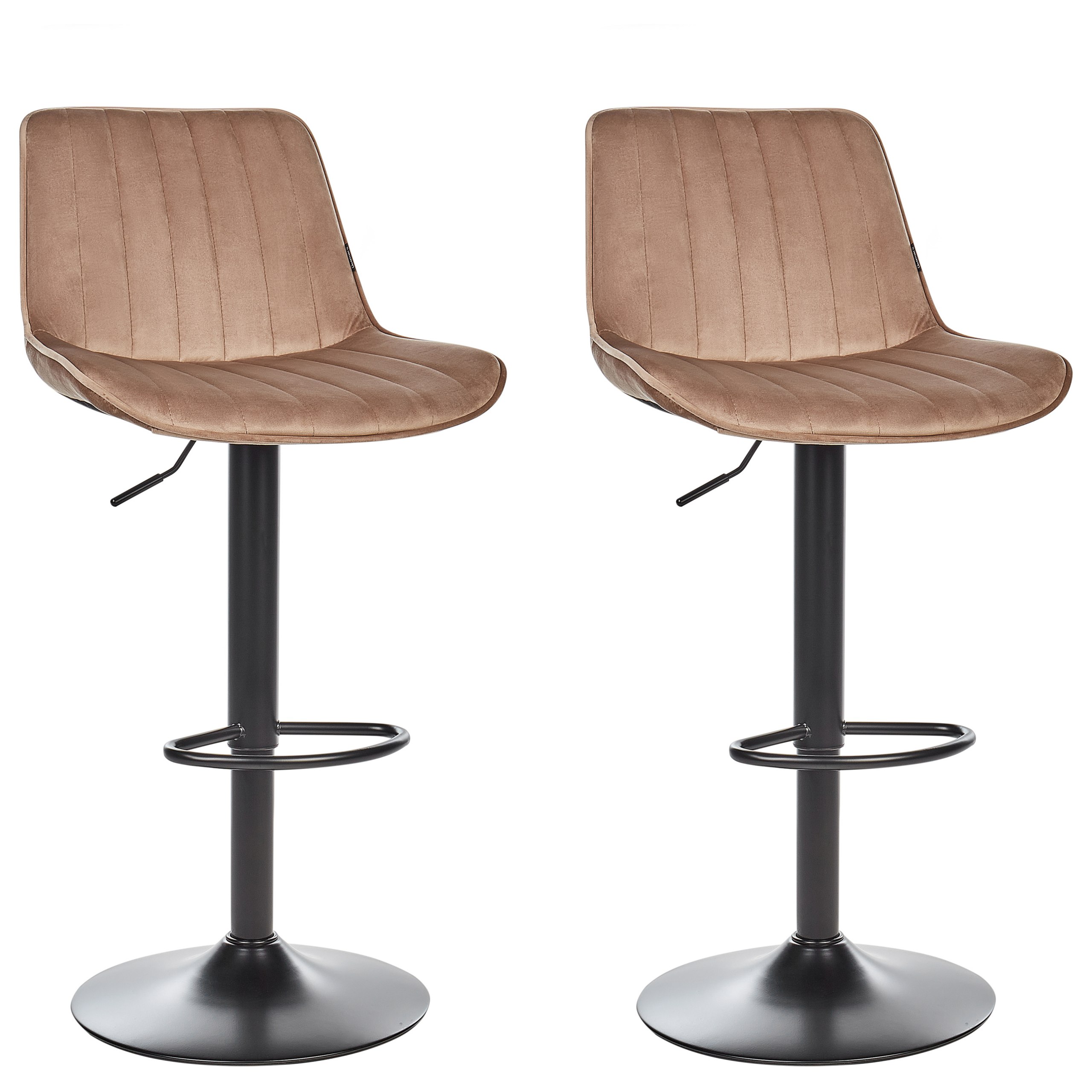Baarituolisetti 2 kpl DUBROVNIK sametti pyörivä Vaaleanruskea