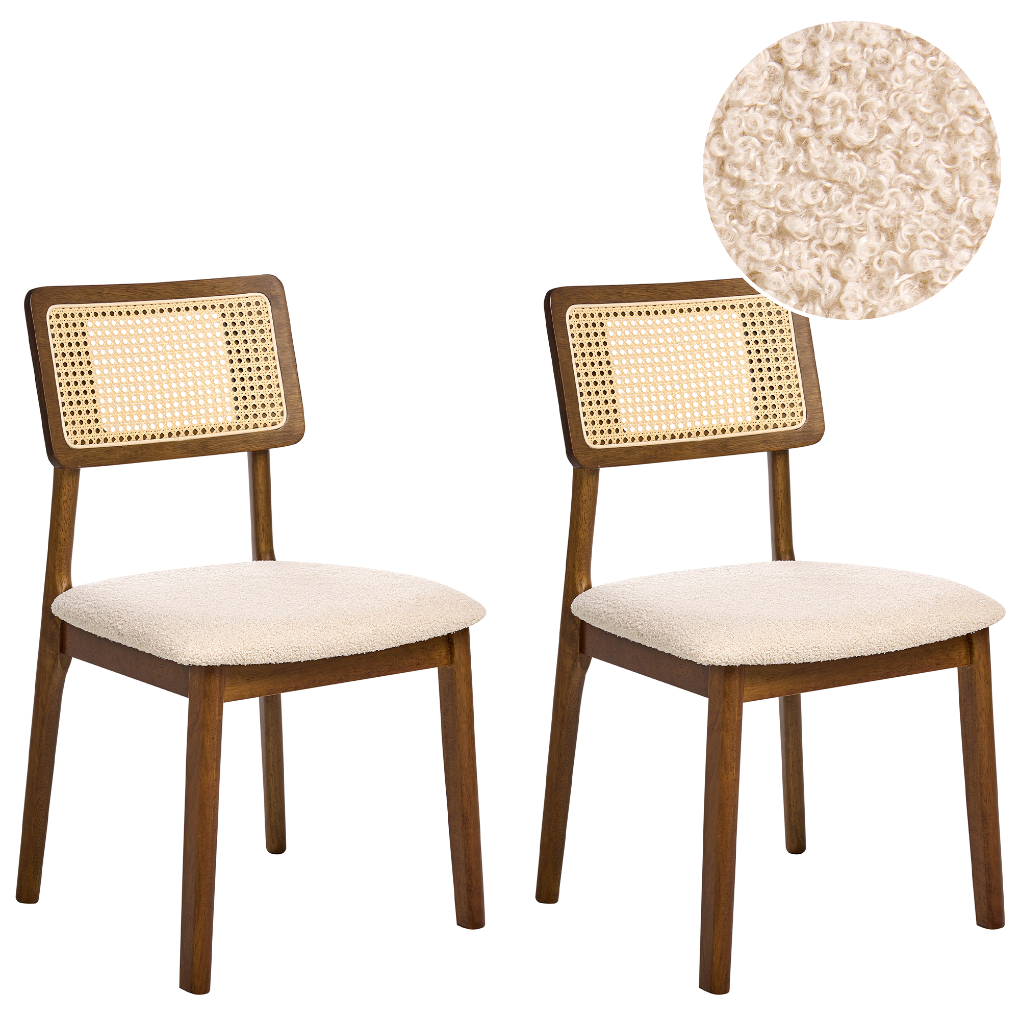 Ruokatuolisetti 2 kpl EMBAR Puu Ruskea/vaaleanbeige