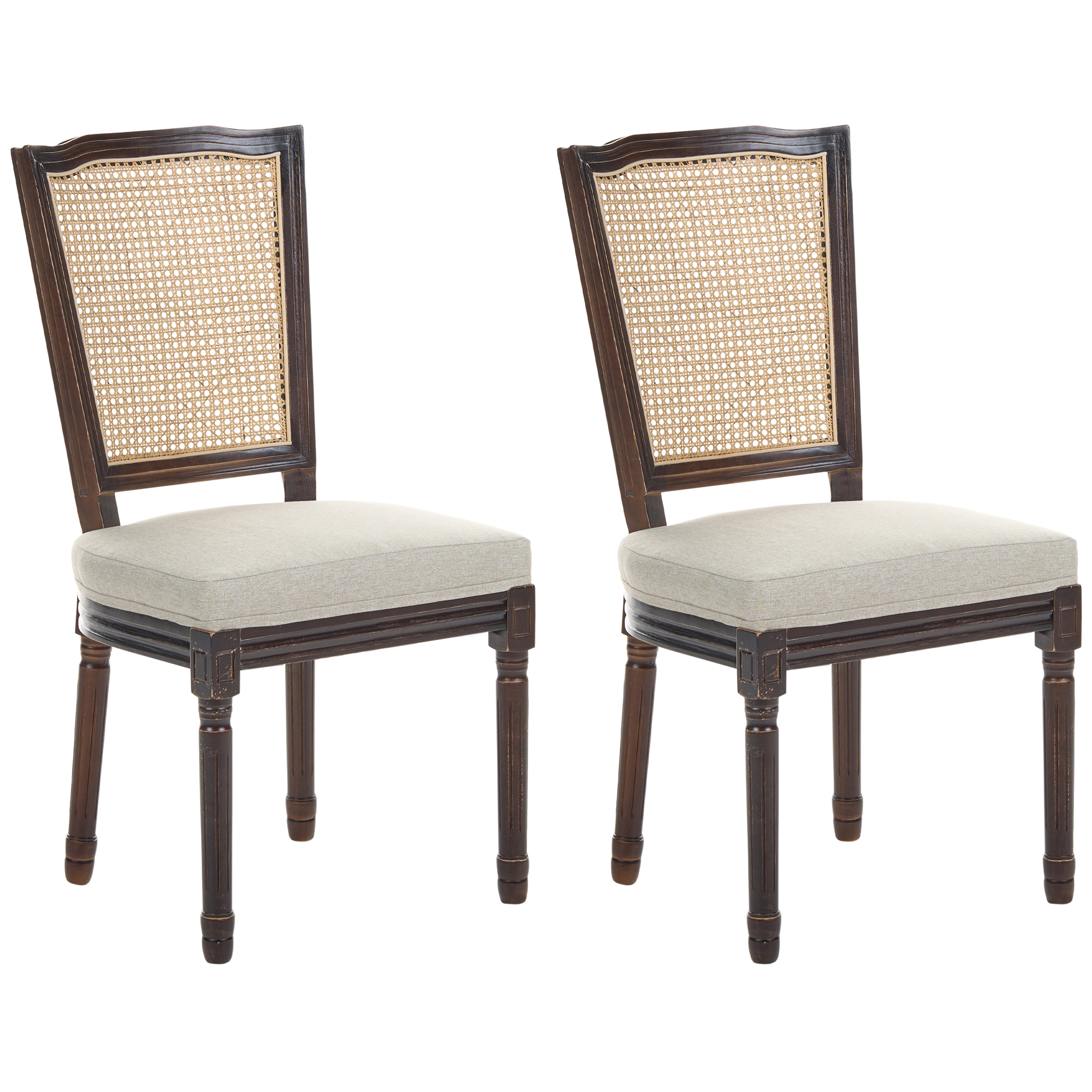 Tuolisetti 2 kpl BONANZA Puu Tummanruskea/beige