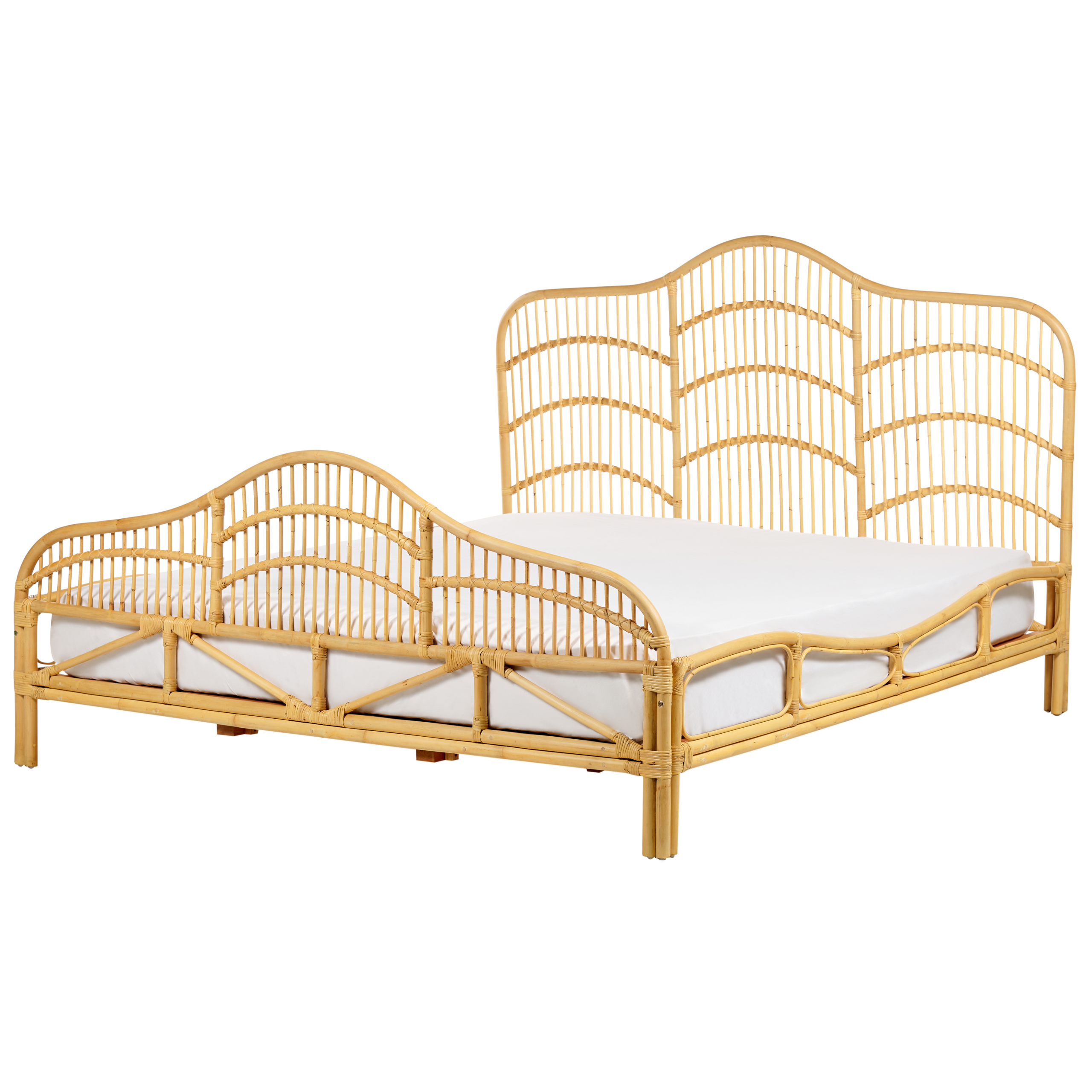 Sänky rottinki DOMEYROT 180 x 200 cm Vaaleanruskea