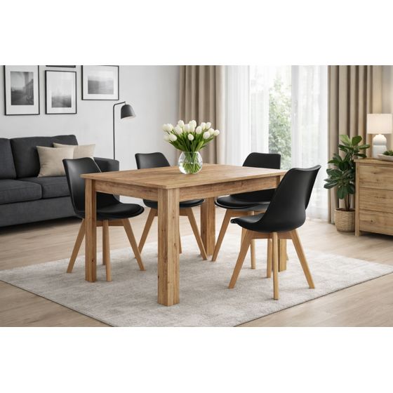 NP Pöytä 120x80 Sonoma Oak + Valkoinen