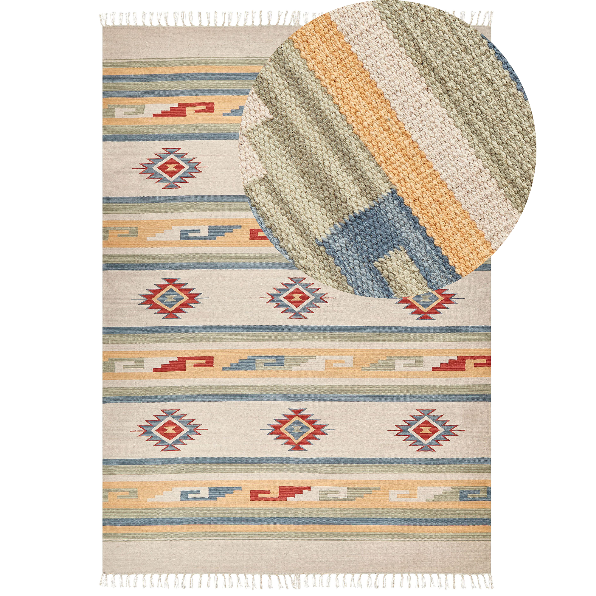 Matto APARAN Beige 200 x 300 cm puuvilla Kelim-matto