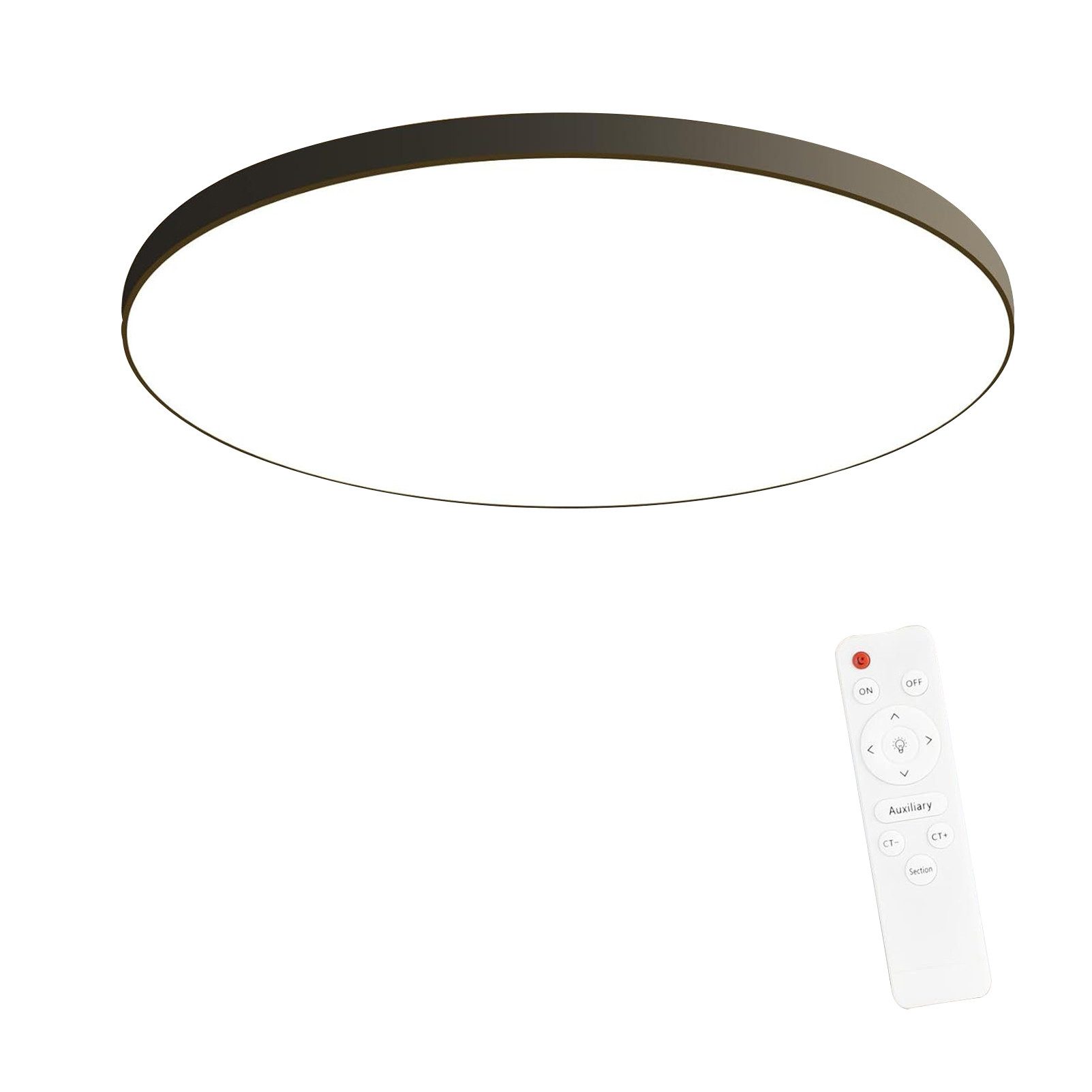 NETTLIFE Musta, himmennettävä, LED - paneeli, 30W, IP44 pyöreä, 28 x 2 5cm, olohuoneen Kattovalaisin, himmennettäväKaukosäätimellä