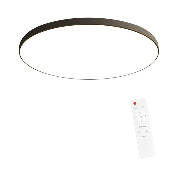 NETTLIFE Musta, himmennettävä, LED - paneeli, 30W, IP44 pyöreä, 28 x 2 5cm, olohuoneen Kattovalaisin, himmennettäväKaukosäätimellä