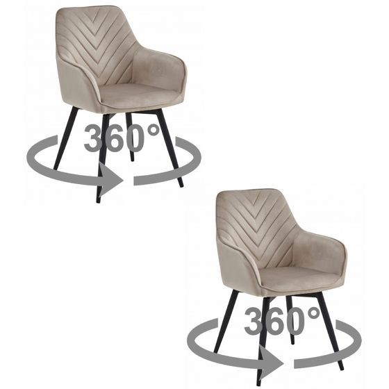 NANA360 tuoli - tummanbeige sametti / mustat jalat x 2