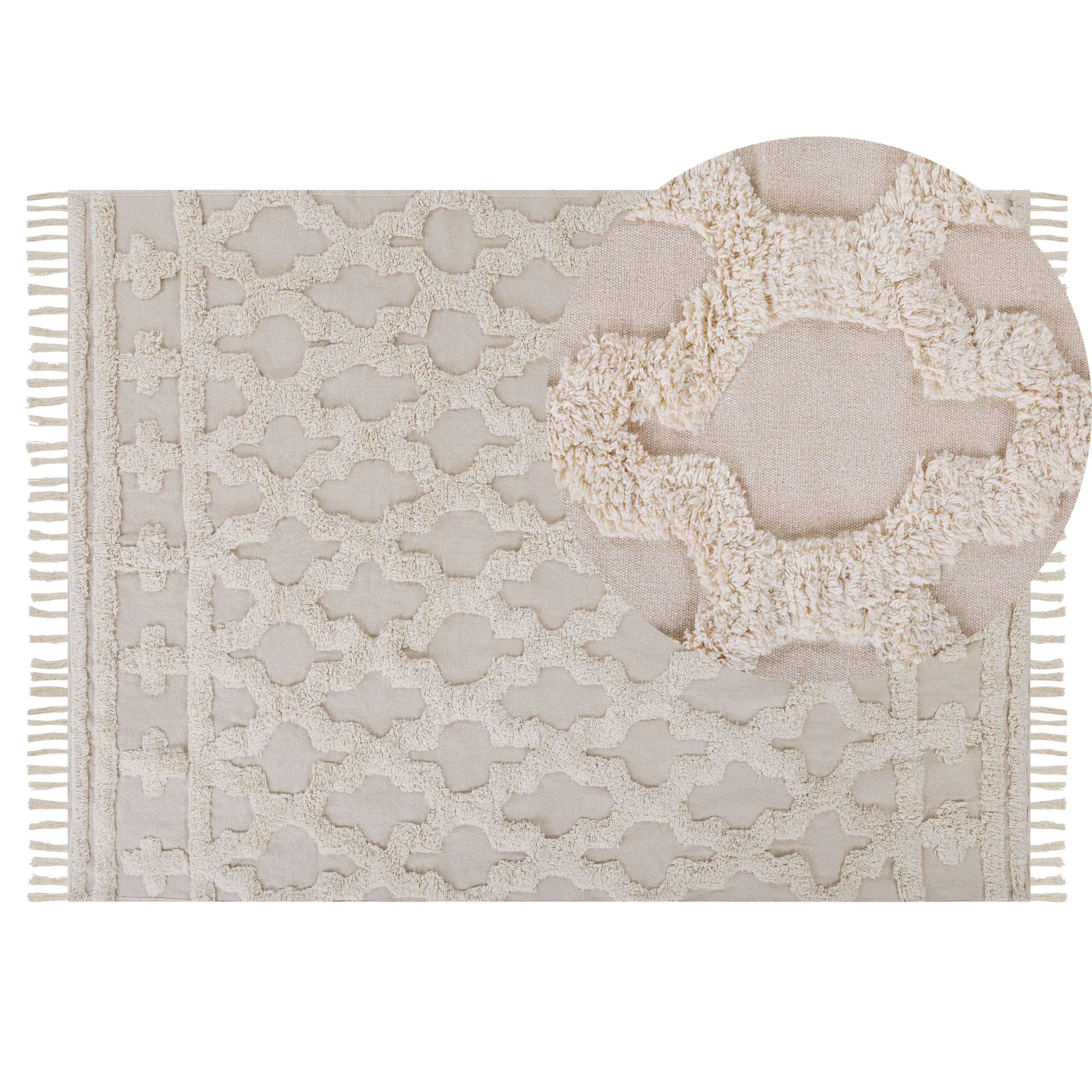 Matto SULUOVA Beige 140 x 200 cm puuvilla