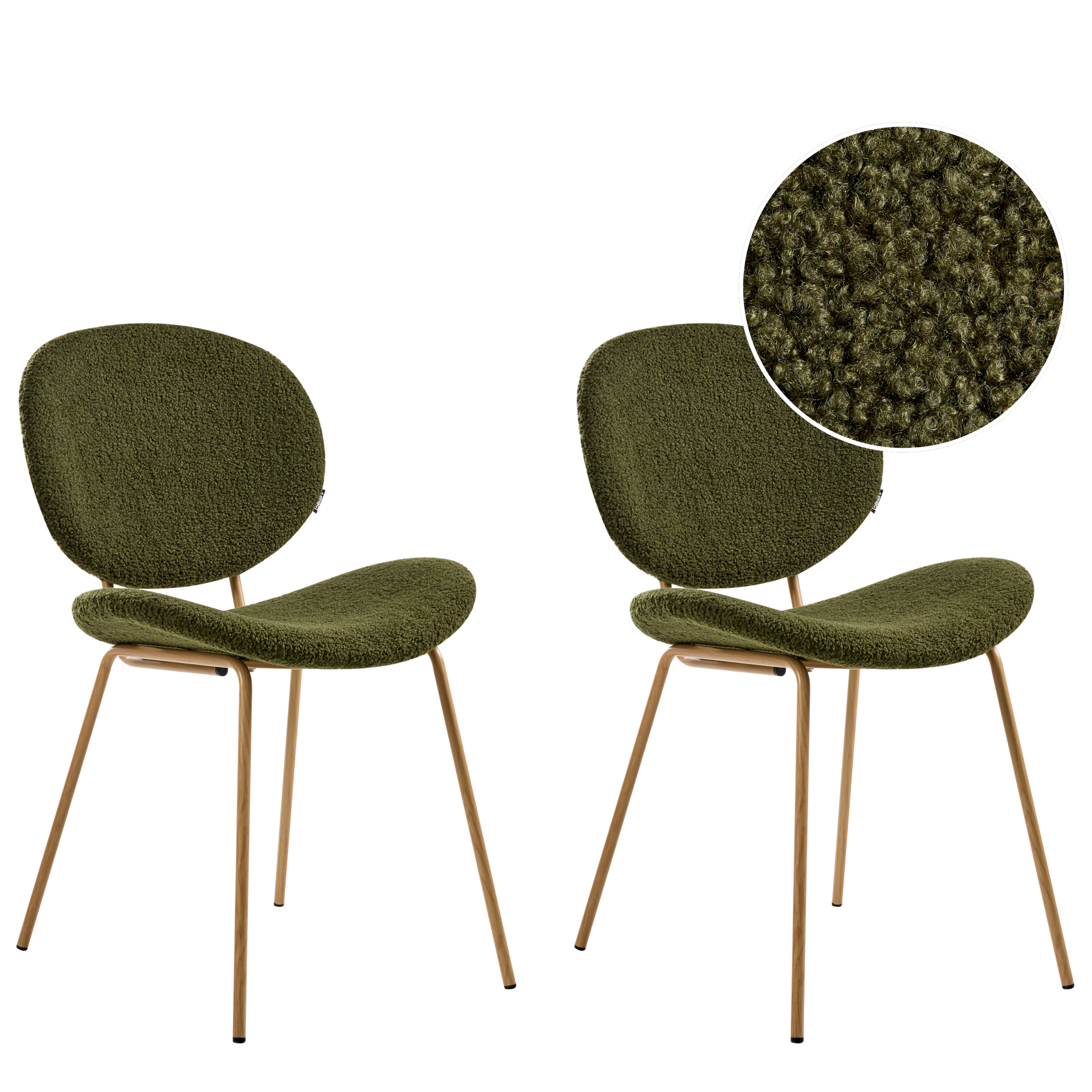 Ruokatuolisetti 2 kpl LUANA buklee Tummanvihreä