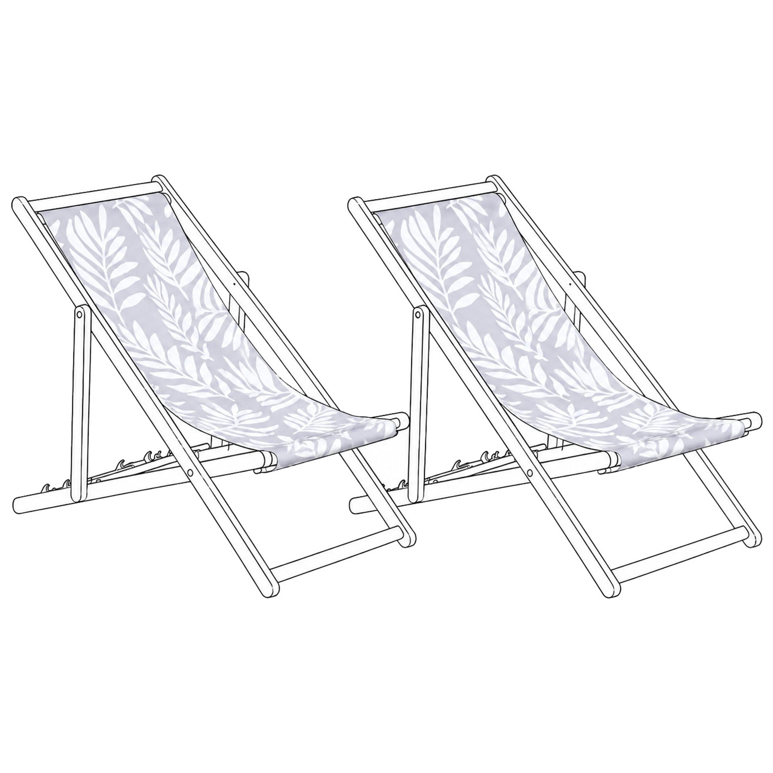 Aurinkotuolin vaihtokangassetti 2 kpl ANZIO/AVELLINO 113 x 44 cm Harmaa