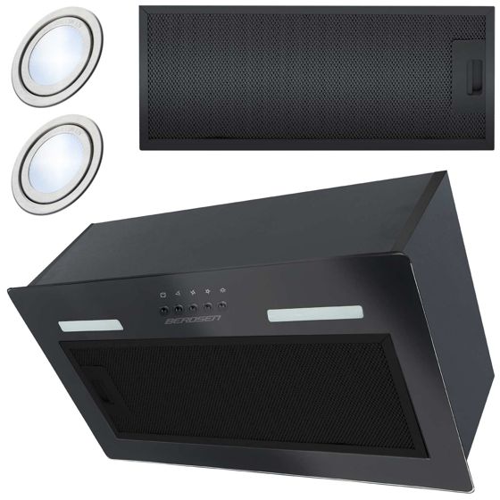 52 cm musta kaapinalusliesituuletin BT-236