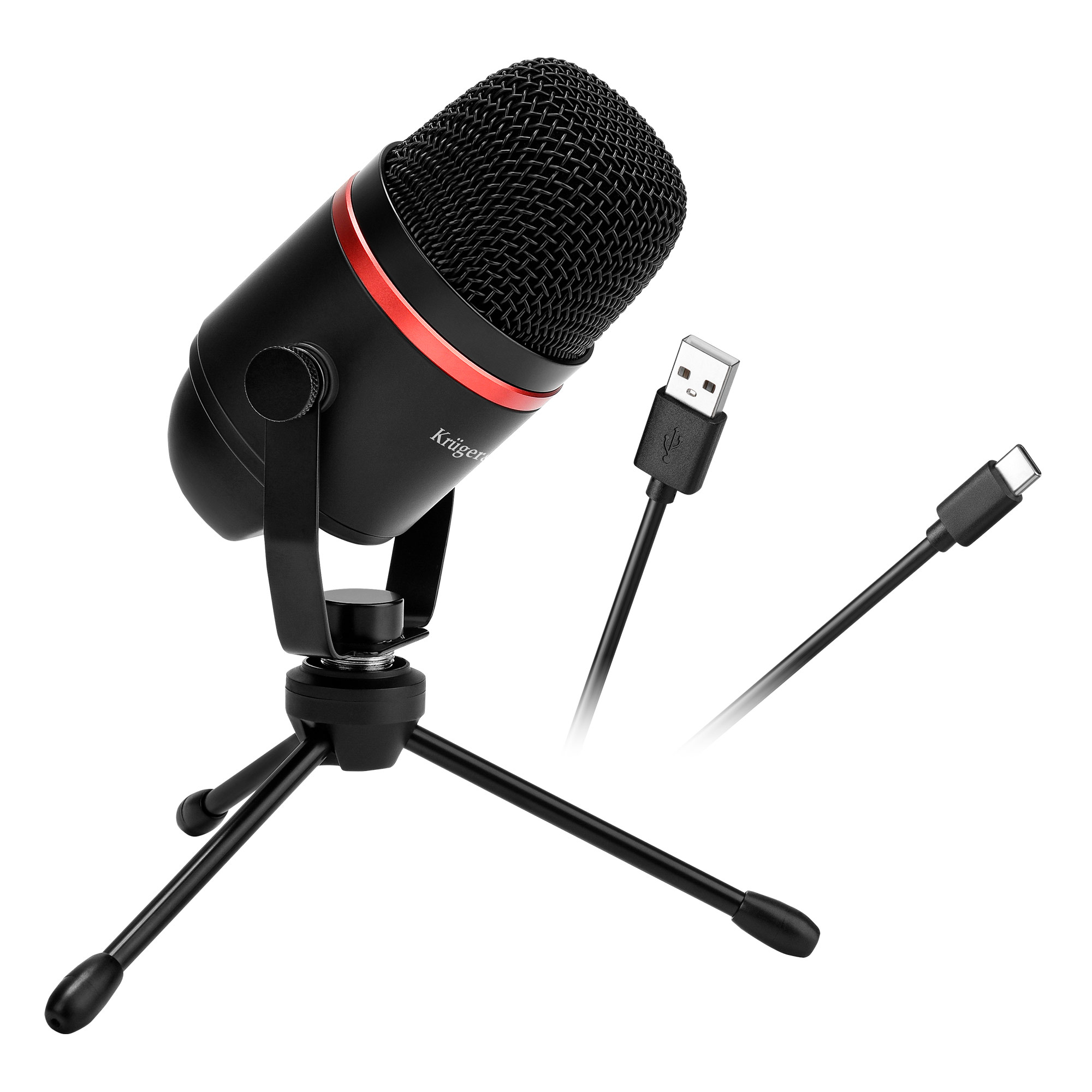 Kruger&Matz Warrior GV-200 USB-pelimikrofoni Vlogger-käyttöön ja striimaukseen