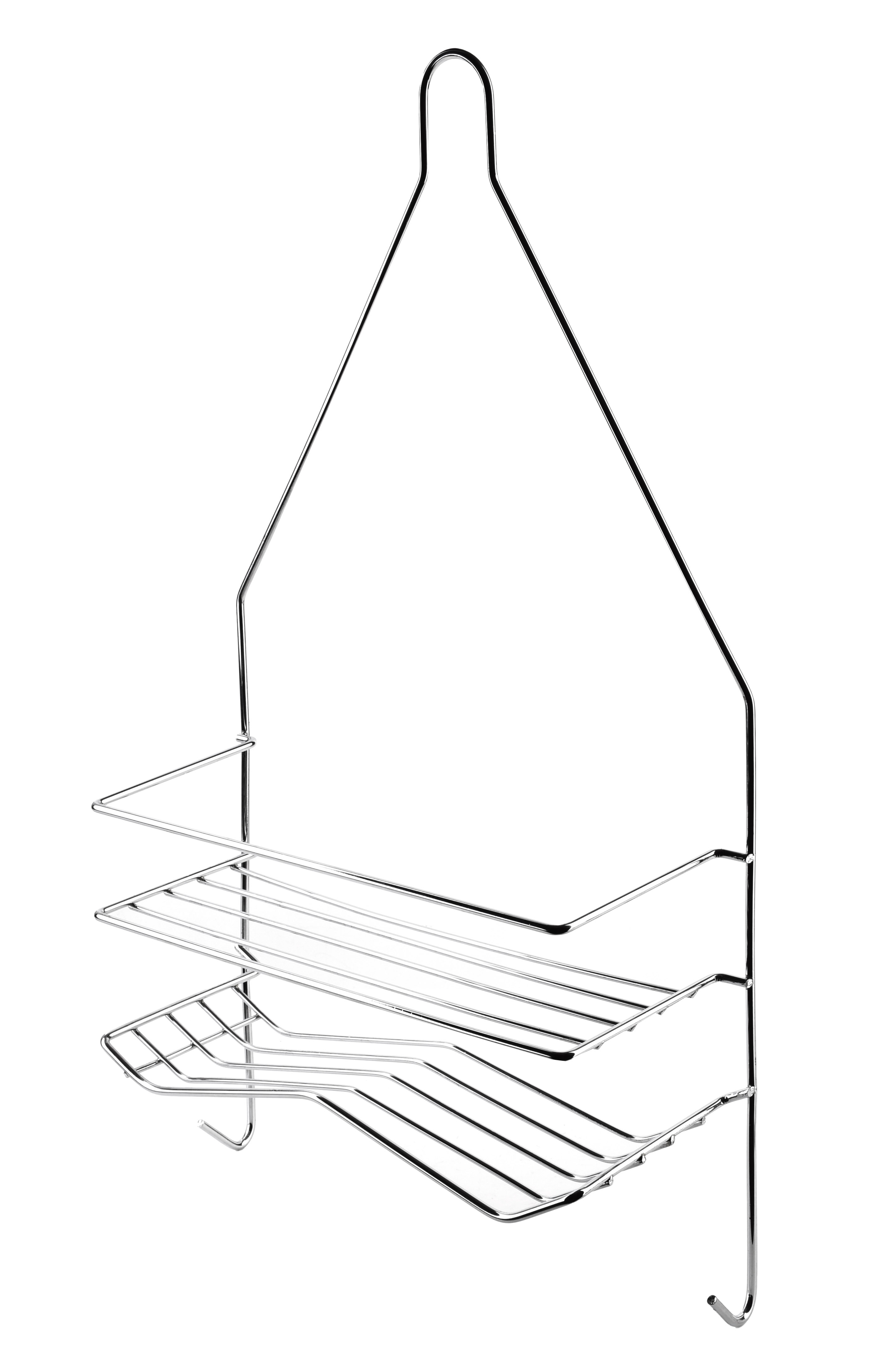 Kylpyhuonehylly metalli CARL SILVER 25x9x45,5 cm hopea 2 hyllyä