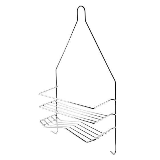 Kylpyhuonehylly metalli CARL SILVER 25x9x45,5 cm hopea 2 hyllyä