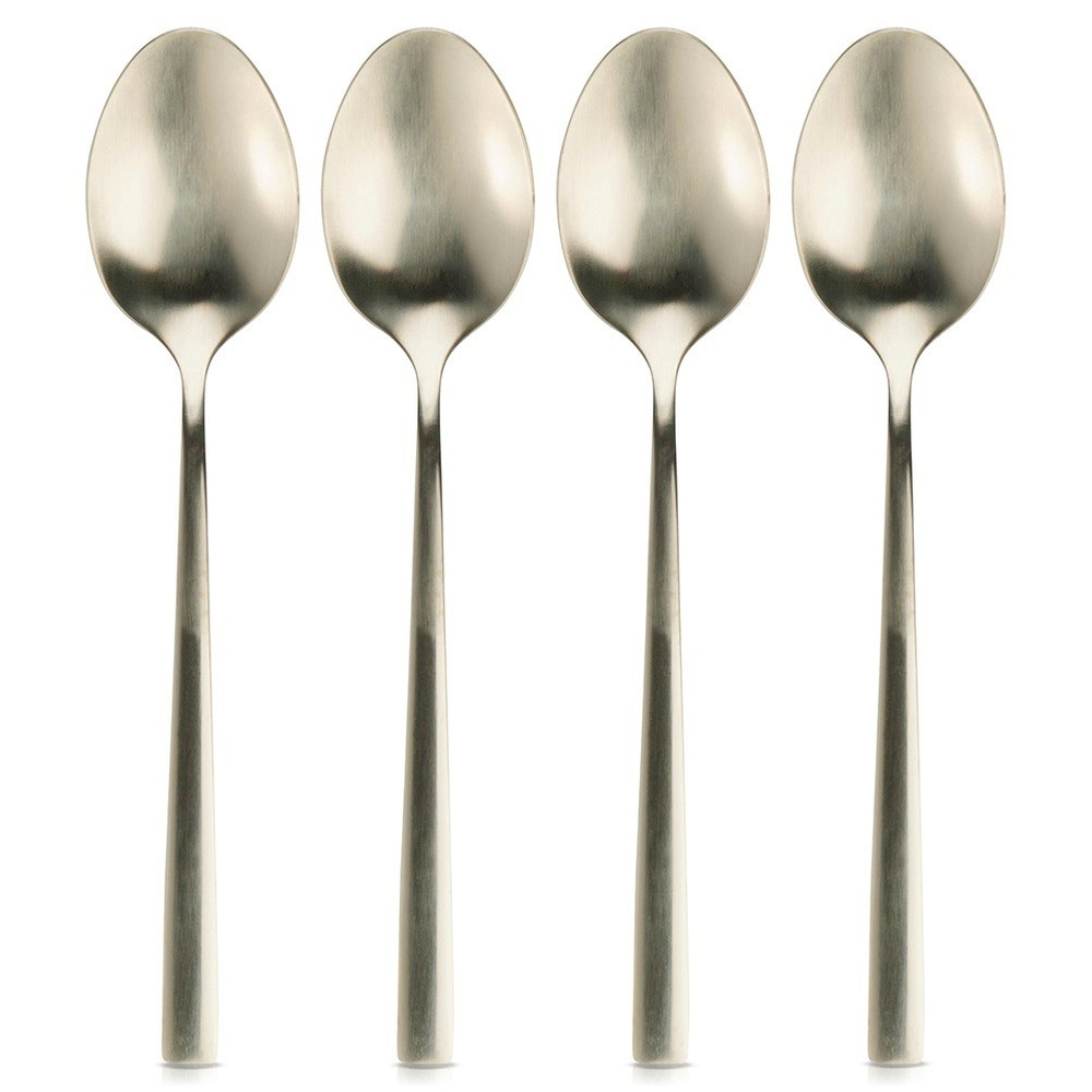 Kultaiset teräksiset teelusikat 4 kpl.