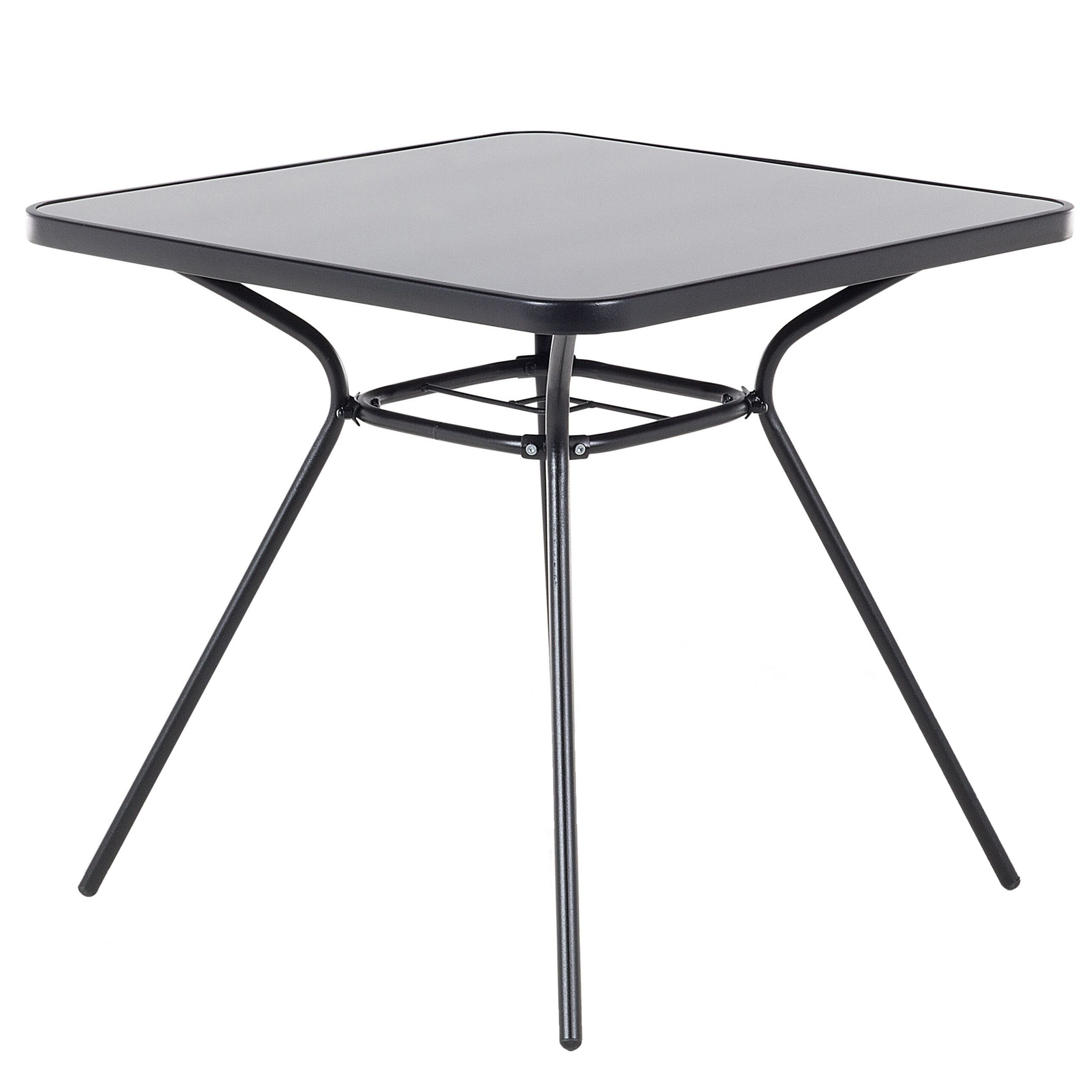 Bistropöytä LIVO 80 cm 80 cm Lasi Musta