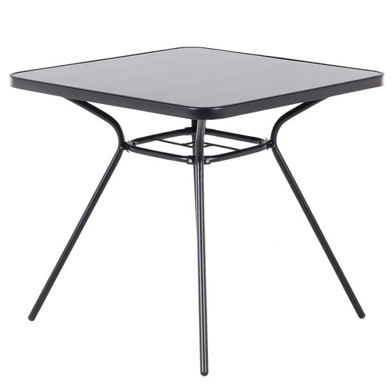 Bistropöytä LIVO 80 cm 80 cm Lasi Musta