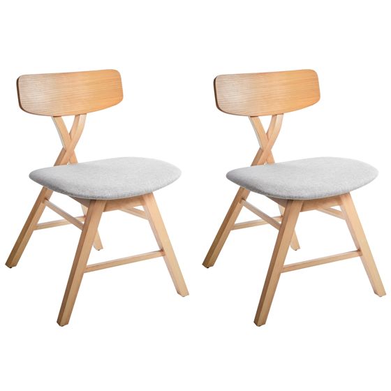 Ruokatuolisetti 2 kpl LELAND puu Vaaleanruskea