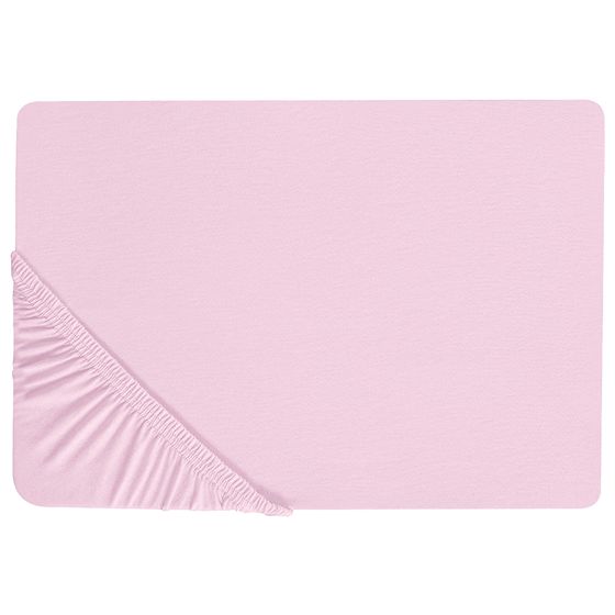 Muotoonommeltu lakana JANBU 180 x 200 cm Puuvilla Pastellipinkki