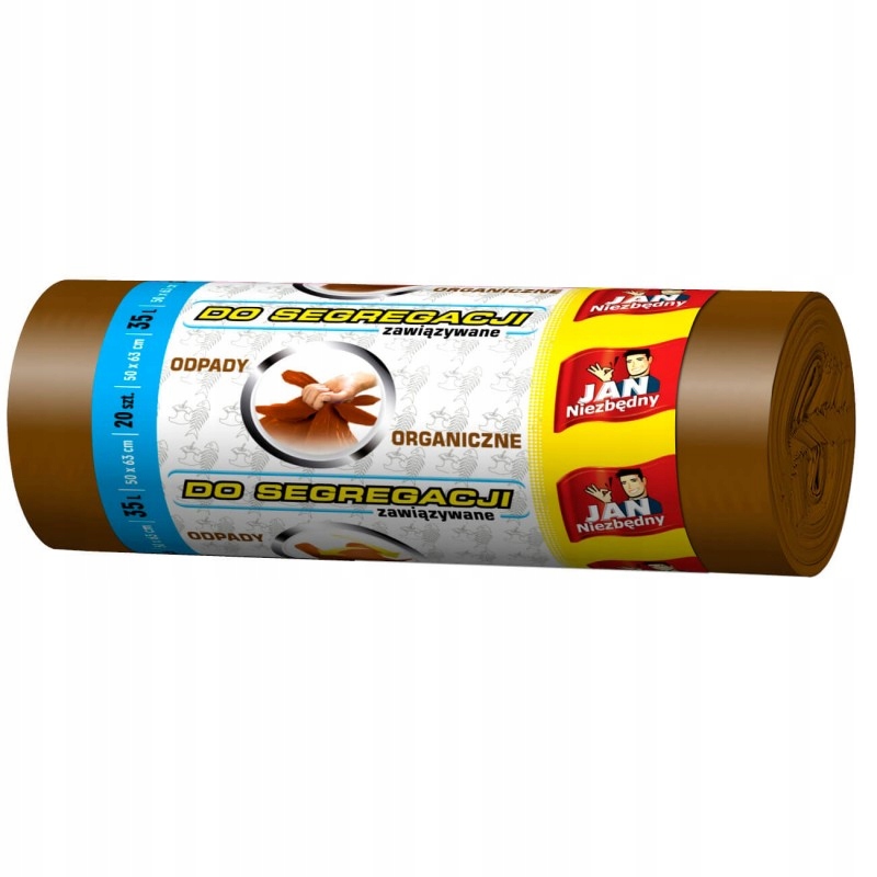 Ruskeat jätteiden lajittelupussit luomujätteille 35 l