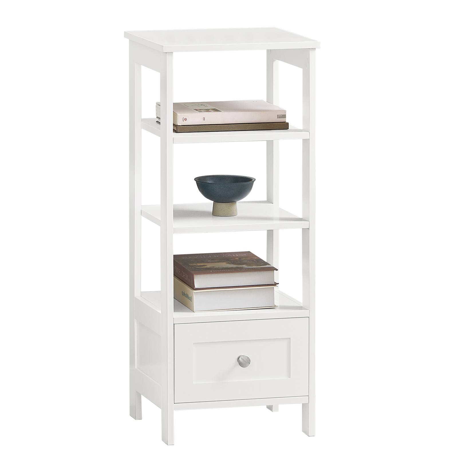 SoBuy Sohvapöytä FBT91-W laatikko & hylly, luonnonvalkoinen