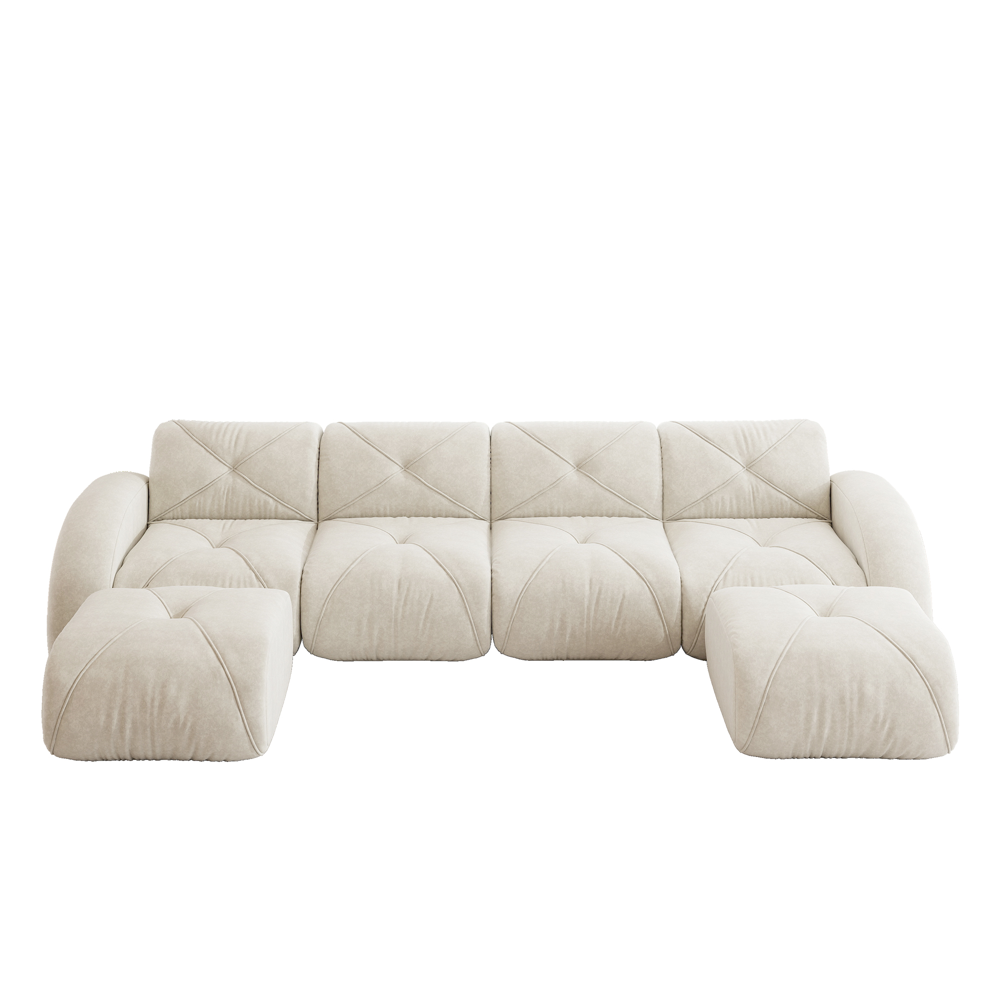 moduulisohva 4-paikkainen vaaleanbeige chenille moderni säädettävä