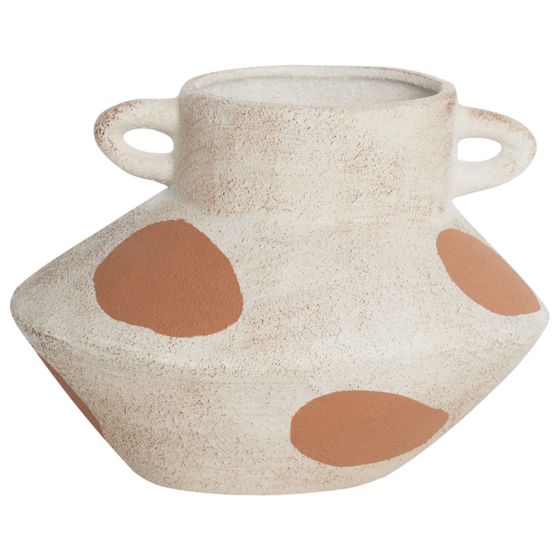 Kukkamaljakko ALOSIDAE kivitavara 19 cm Vaaleanbeige