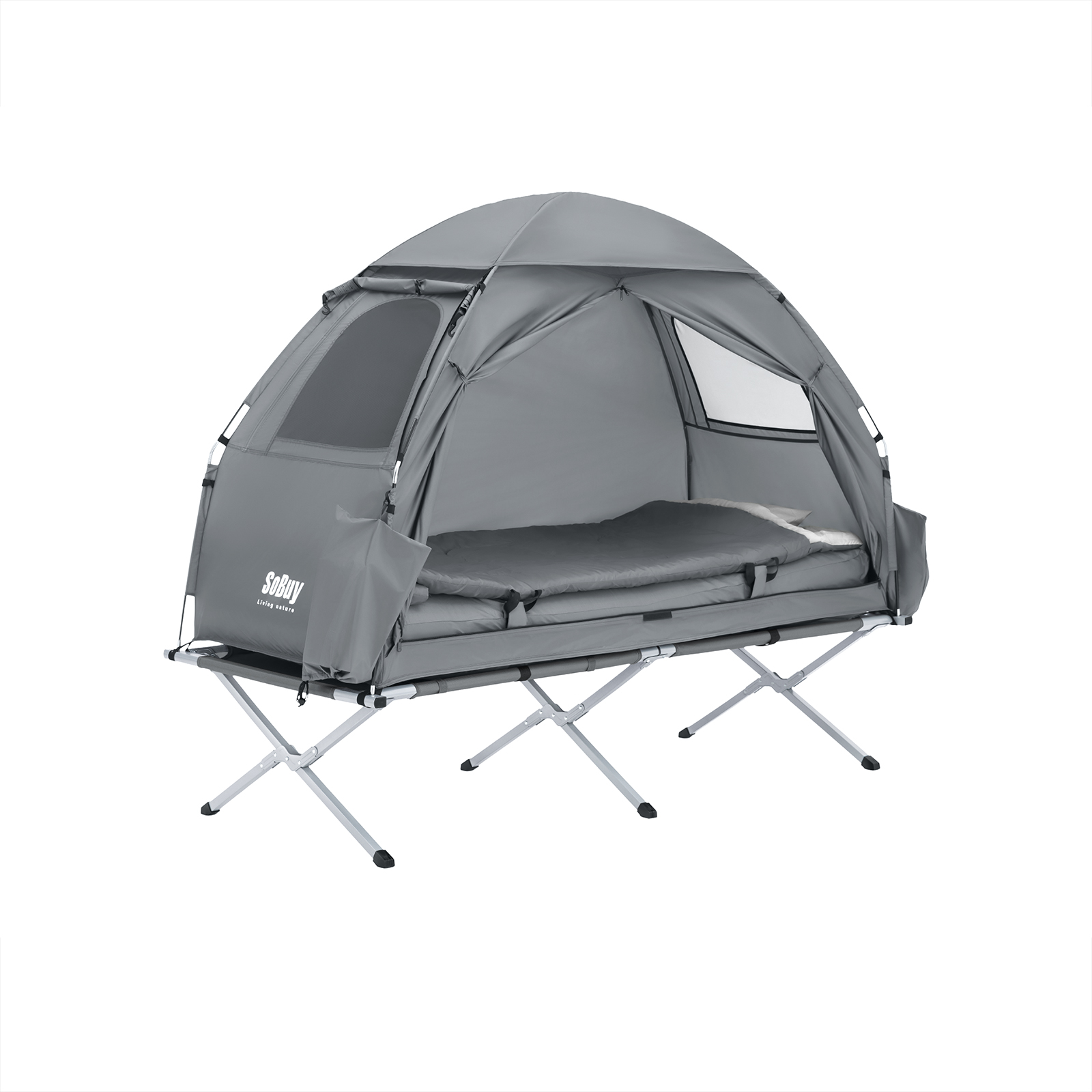 SoBuy Retkeilyteltta OGS32-HG - ekologinen 3-in-1 teltta yhdelle