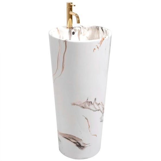 REA Vapaasti Seisova Pesuallas BLANKA marble, 40X40X85CM