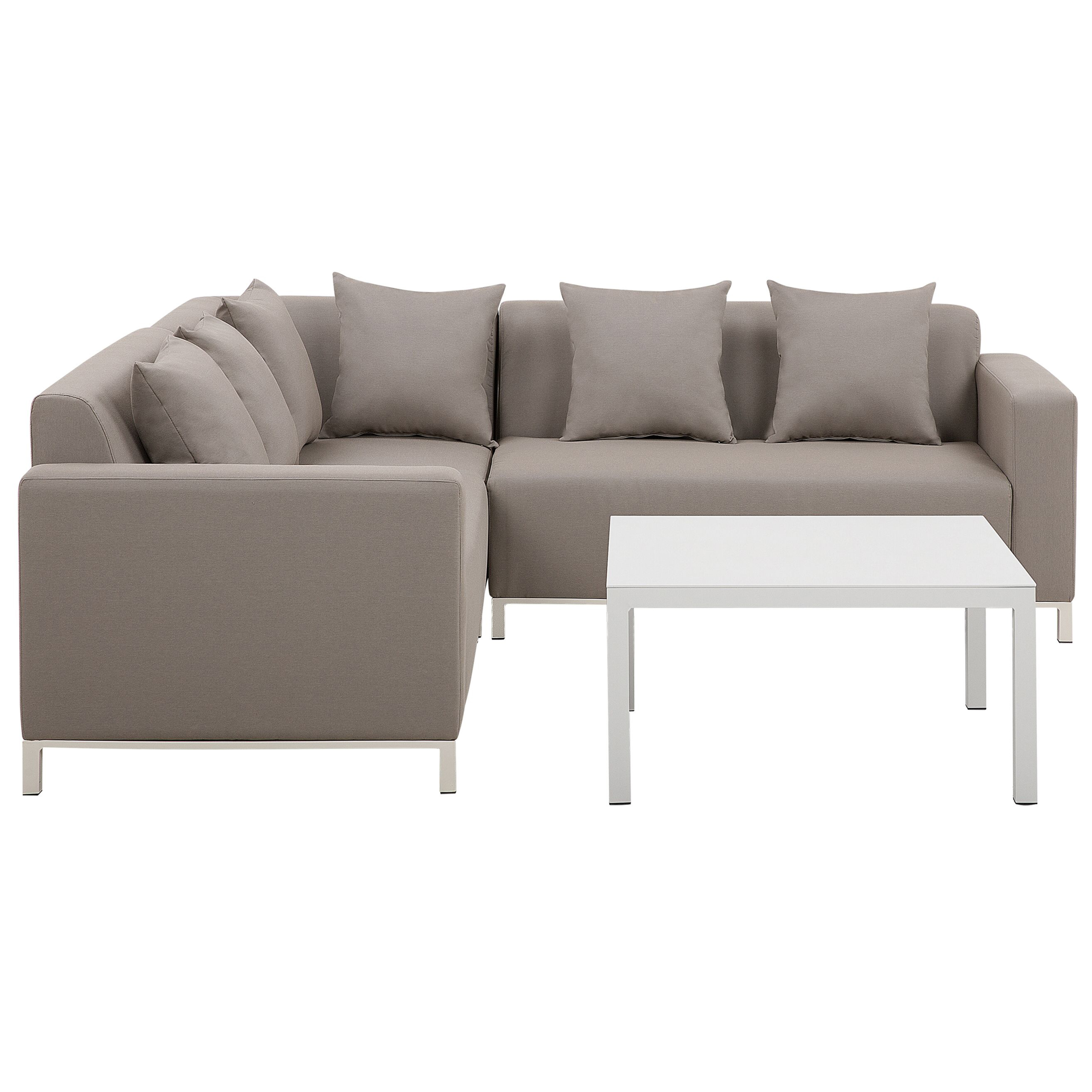 Ulkokulmasohva ja pöytä 5-istuttava BELIZE modulaarinen Beige Oikea