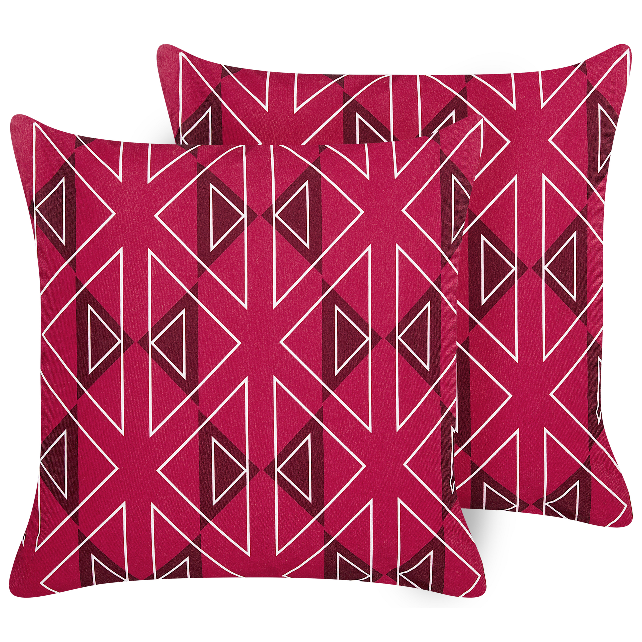 Ulkotyynysetti 2 kpl MEZZANO Geometrinen kuvio 45 x 45 cm Vaaleanpunainen