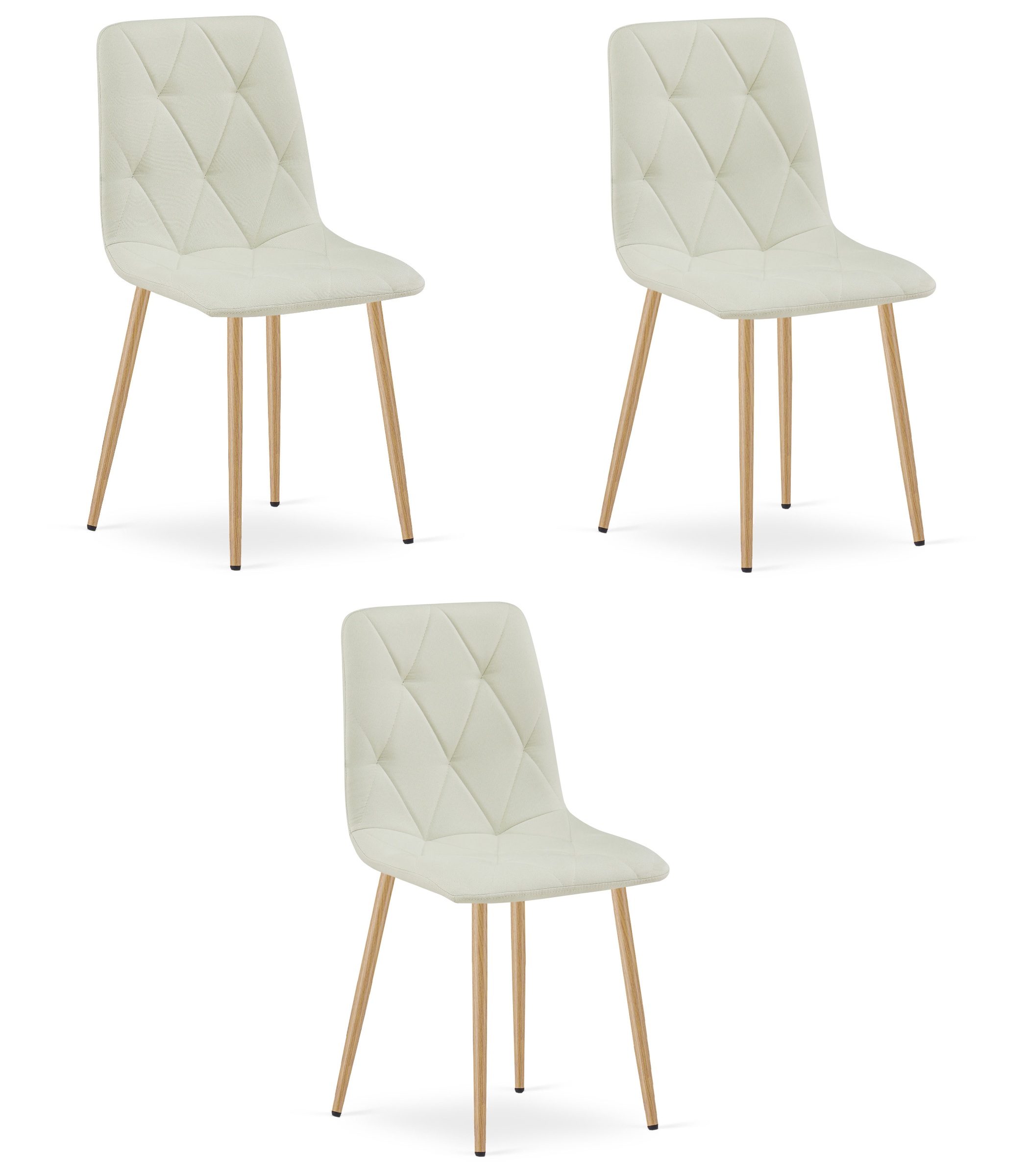 LIBRA-tuoli, beige kangas, puunväriset jalat (3 kpl)