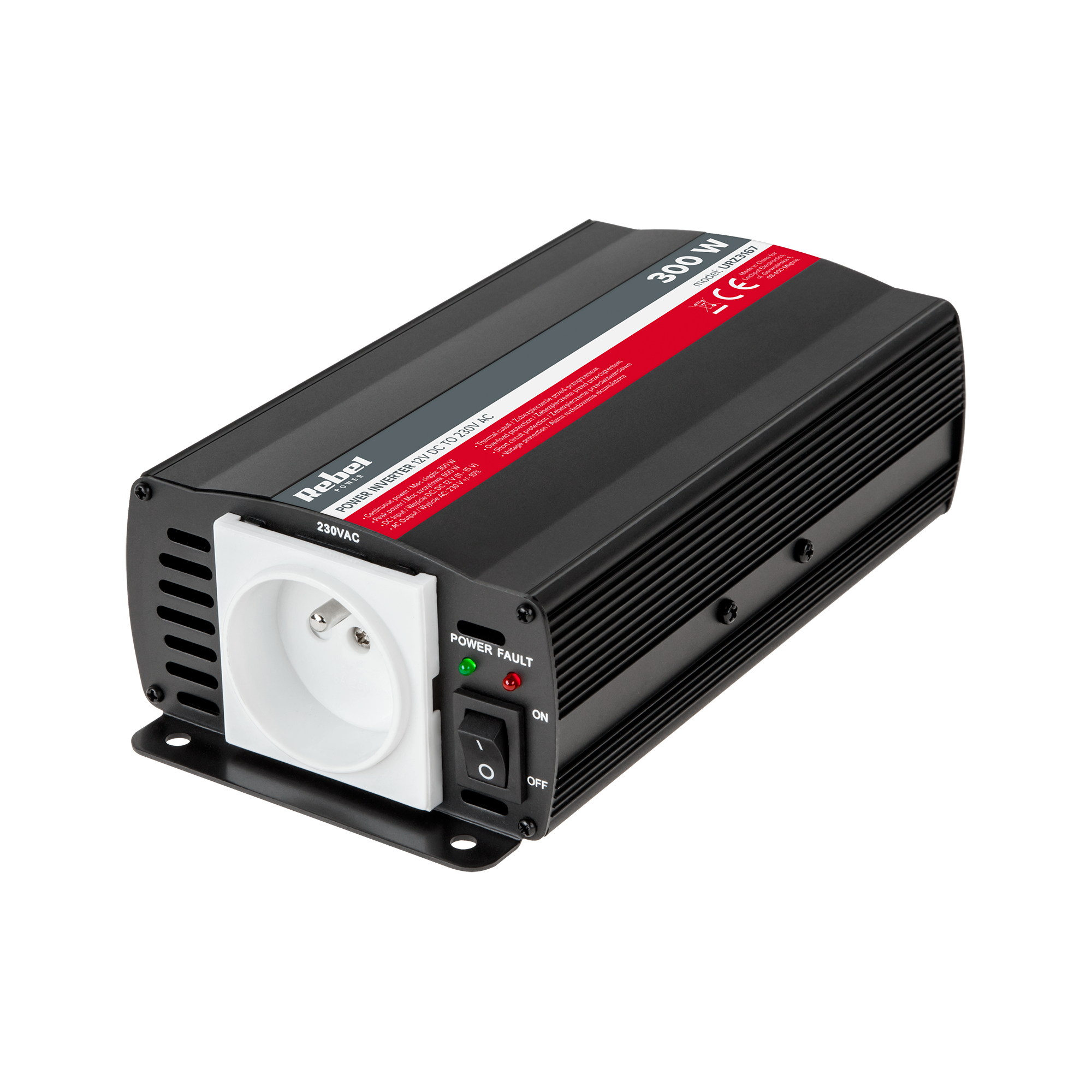 Rebel 12V 230V 300W/6000W auton jännitemuunnin