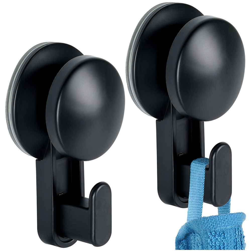 Koukkuripustin imukupilla, musta, 5,5 cm, 2 kpl.