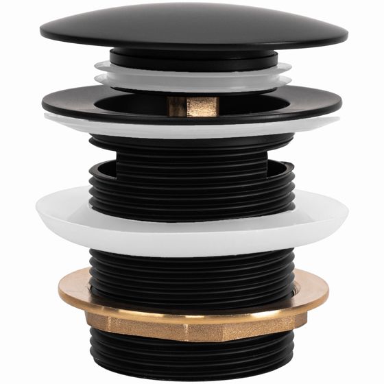 REA ylivuodolla varustettu ammeen tulppa Click-clack 7 musta, 7X7X8CM