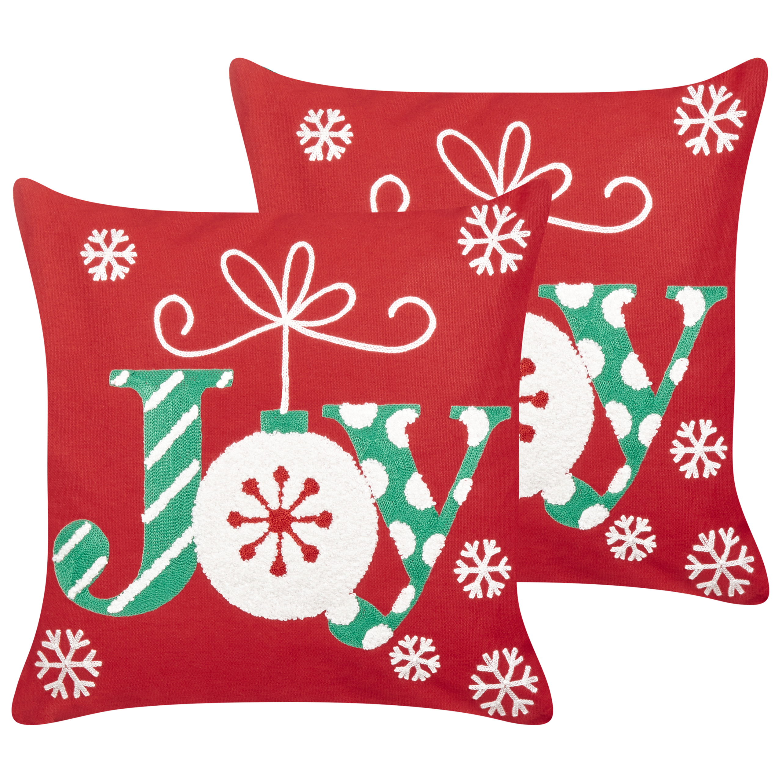 Koristetyynysetti 2 kpl GINGERBREAD 45 x 45 cm Puuvilla Punainen Joulukuvio