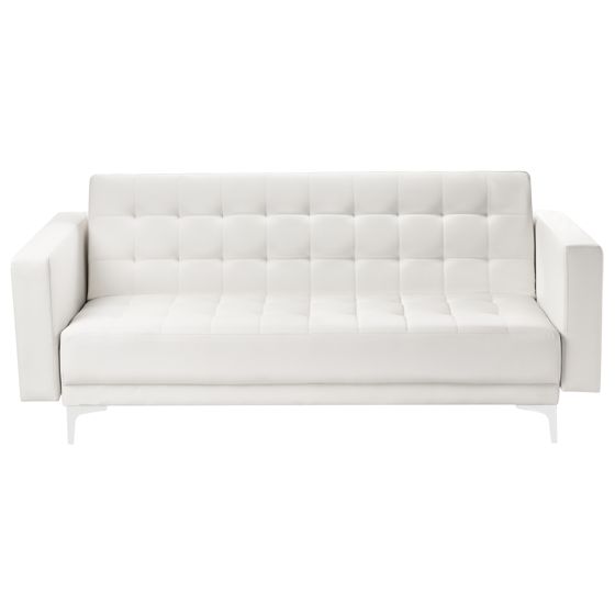 Vuodesohva ABERDEEN keinonahka Valkoinen 3-istuttava