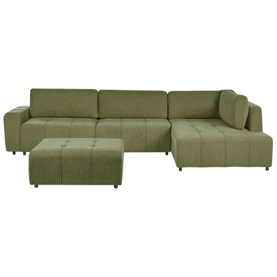 Kulmavuodesohva INNVIK kangas Vihreä 4-istuttava Vasen