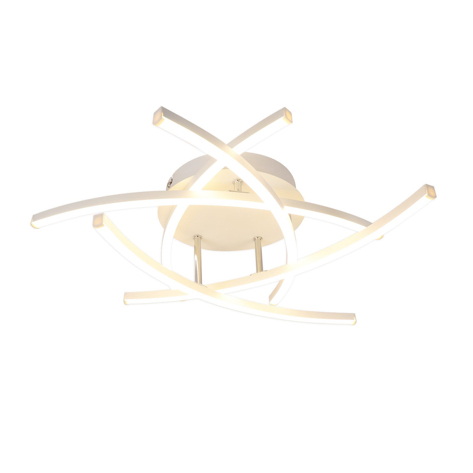 NETTLIFE LED - kattovalaisin makuuhuoneeseen, himmennettävä, 32 W, moderni valkoinen, metalli, kaukosäädin