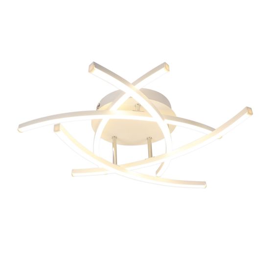 NETTLIFE LED - kattovalaisin makuuhuoneeseen, himmennettävä, 32 W, moderni valkoinen, metalli, kaukosäädin