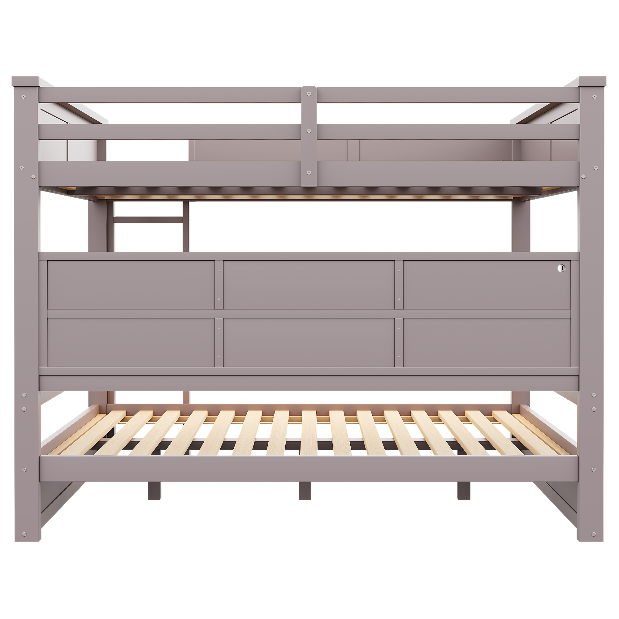 sänky 160x200 cm turva-aidat säilytystila LED-valaistus ruskea mänty MDF