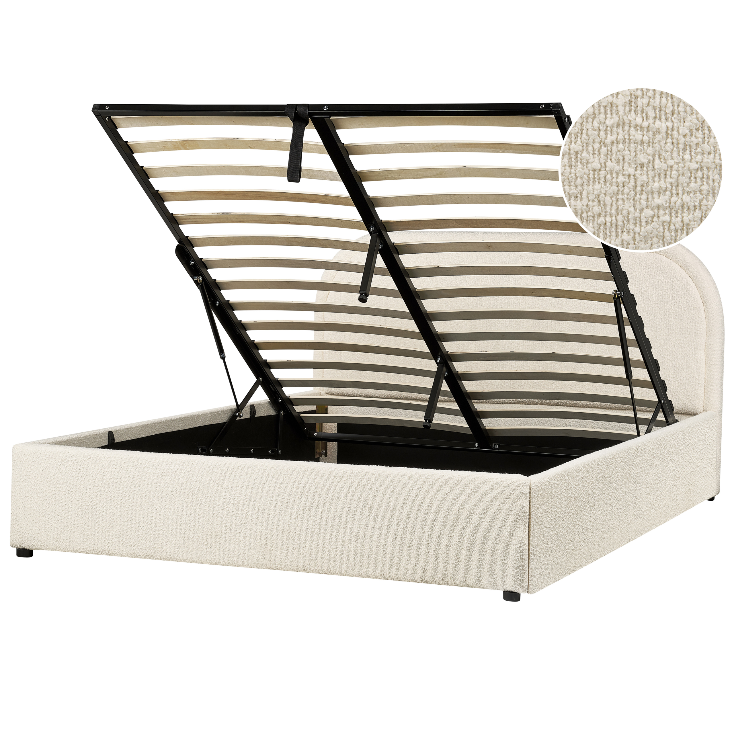 Sänky säilytystilalla buklee QUILLIEN 140 x 200 cm Vaaleanbeige