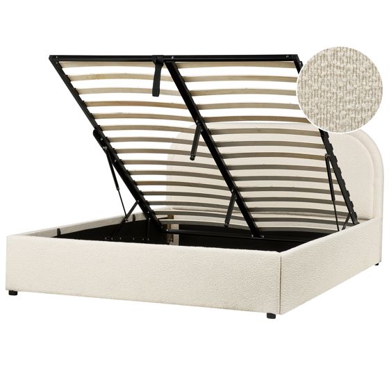 Sänky säilytystilalla buklee QUILLIEN 140 x 200 cm Vaaleanbeige